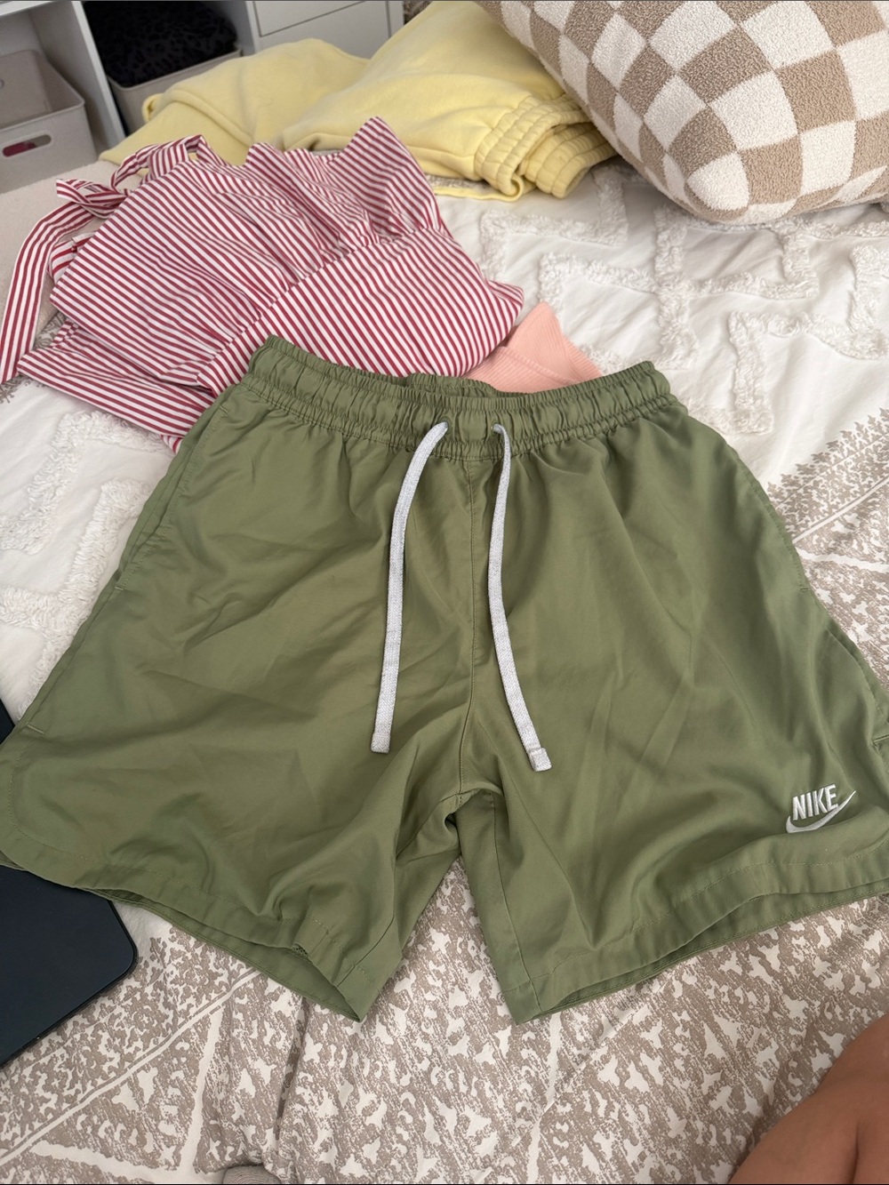Nike Men’s Olive Athletic Drawstring Shorts